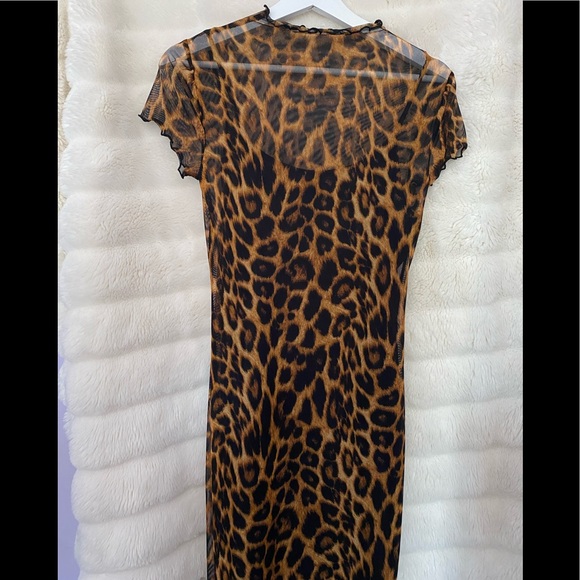 Short sleeve cheetah print going out dress - Picture 2 of 2